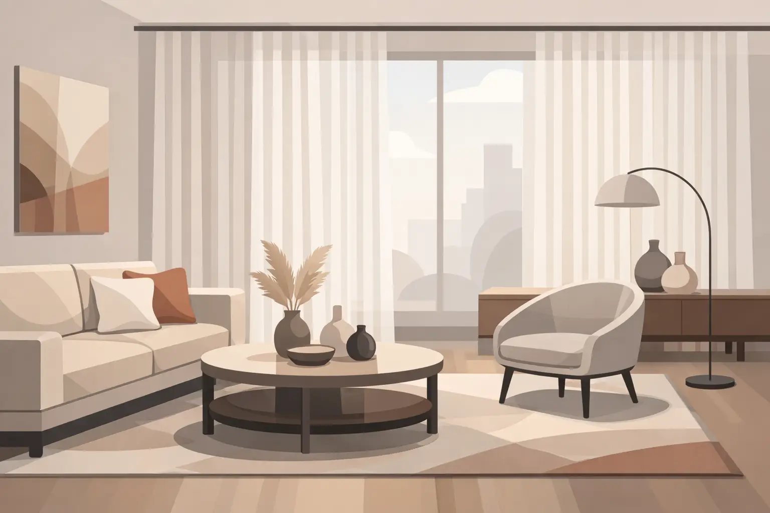 Sheer Elegance para sala moderna: cómo elegir